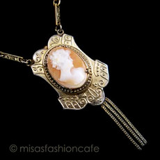 （画像用） アンティーク 本格カメオ Coro　ネックレス