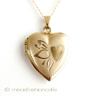 （画像用） 14Kgf　ハートロケット アンティーク　ネックレス