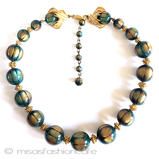 （画像用） Trifari　 トリファリ グリーン　ネックレス