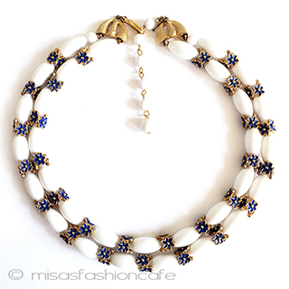 （画像用） Trifari　 トリファリ 青花２連ネックレス