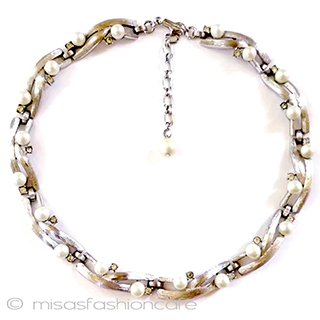 （画像用） Trifari　 トリファリ パール木ネックレス