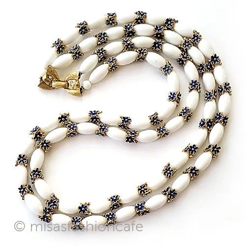 （画像用） Trifari　 トリファリ 青花ネックレス２連