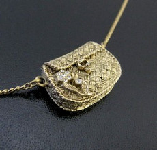 （画像用） アンティーク　 かごバッグ ネックレス