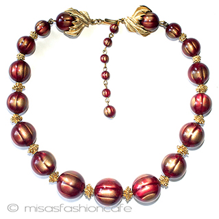 （画像用） Trifari　 トリファリ ワイン　ネックレス