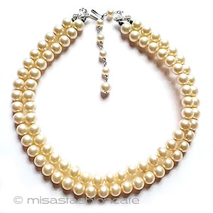 （画像用） Trifari　 トリファリ パール2連ネックレス