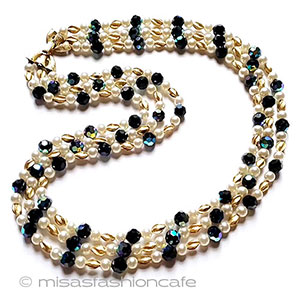 （画像用） Trifari　 トリファリ パール3連ネックレス