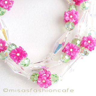 （画像用） Ｖｅｎｄｏｍｅ　ネックレス 　小花ｘクリスタル