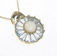 （画像用） オパール＆アクアマリン ネックレス