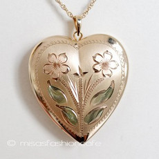 （画像用） 14Kgf ハートロケット アンティークネックレス