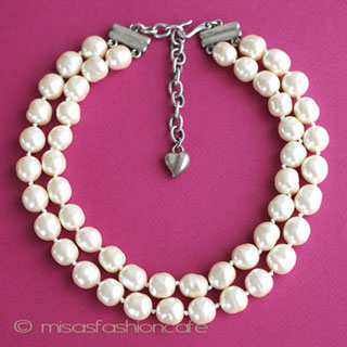 （画像用） Carolee刻印ネックレス バロックパール　２連