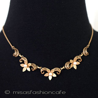 （画像用） VanDell刻印ネックレス 本真珠12Kgf フラワー