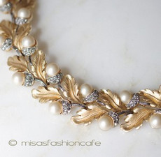 （画像用） Trifari　トリファリ　豪華 パールどんぐりネックレス