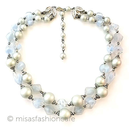 （画像用） Trifari　 トリファリ パール＆ガラス２連