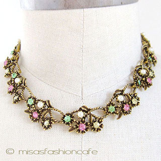 （画像用） Coro コロ　ネックレス パール＆RS フラワー