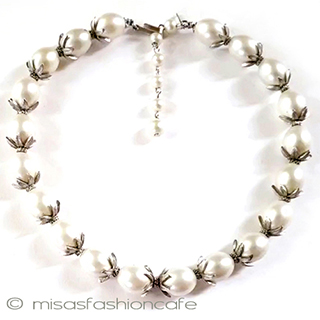 （画像用） Trifari　 トリファリ パール花ネックレス