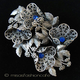 （画像用） アンティーク花 ブローチ