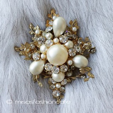 （画像用） DeMario NY　ブローチ バロックパール 花