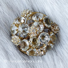 （画像用） Vogue Sterling銀製 クリスタルの花ブローチ