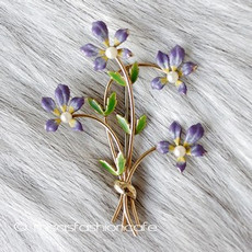 （画像用） Krementz ブローチ 14Kgf 真珠すみれブーケ