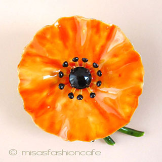 （画像用） Original By Robert　 ポピーの花ブローチ