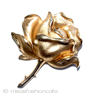 （画像用） Trifariトリファリブローチ バラの花ローズ1961年