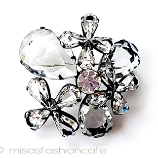 （画像用） ヴィンテージジュエリー ガラス・フローラル