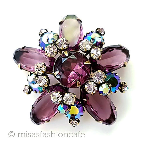 （画像用） Regencyリージェンシー クリスタルの花　ブローチ