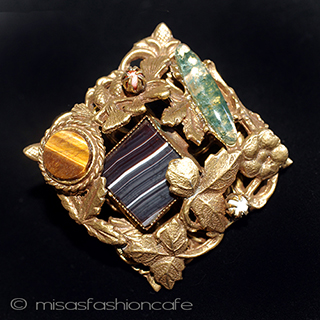 （画像用） アンティーク　ブローチ 天然石　松ぼっくり