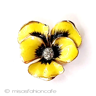 （画像用） ヴィンテージアクセサリー パンジーすみれ花ブローチ