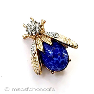 （画像用） ビンテージジュエリー ラピス　蜂ミツバチ