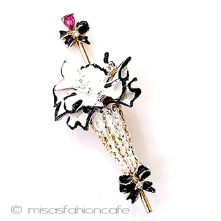 （画像用） ヴィンテージブローチB.S.K マイフェアレディの日傘