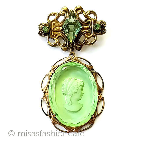 （画像用） ヴィンテージジュエリー ガラス　カメオ