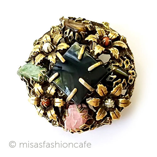 （画像用） アンティークブローチ 真珠・珊瑚・天然石