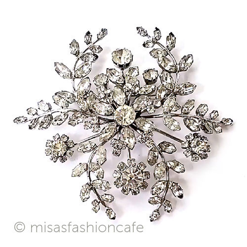 （画像用） オーストリア製花ブローチ ブライダル　大振りサイズ　