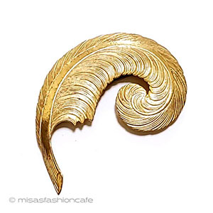 （画像用） ミリアムハスケル刻印 フェザー羽　ブローチ