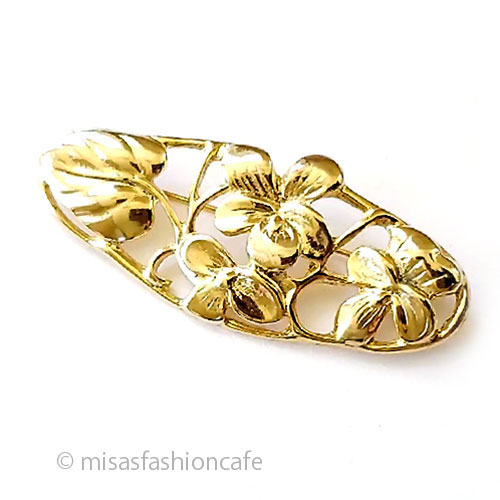 （画像用） ヴィンテージジュエリー スミレのお花ブローチ