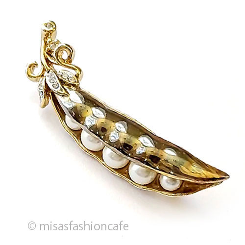 （画像用） ヴィンテージジュエリー パール　さやえんどう豆