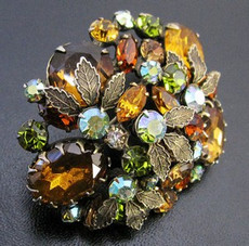 （画像用） Regencyリージェンシー 豪華アートガラスブローチ