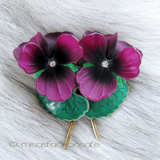 （画像用） パンジー・すみれ　ブローチ