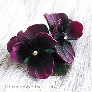 （画像用） パンジー・すみれ ブローチ