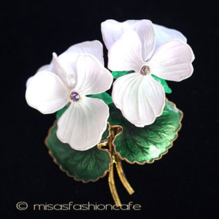 （画像用） パンジー・すみれ　花ブローチ