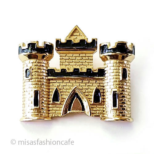 （画像用） Trifari　 トリファリ キャッスル城ブローチ