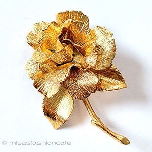 （画像用） ヴィンテージブローチ MONET バラのお花