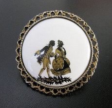 （画像用） ポーセラーツ　陶器 ブローチ兼ペンダント