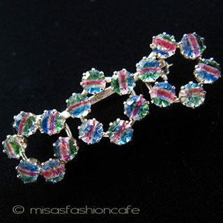 （画像用） アイリス　ガラス シルバー 銀製　ブローチ