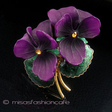 （画像用） パンジー・すみれ ブローチ