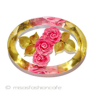 （画像用） アンティーク　ブローチ カーヴィング・ローズ