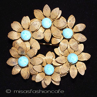 （画像用） ミリアムハスケル　 花リース　ブローチ