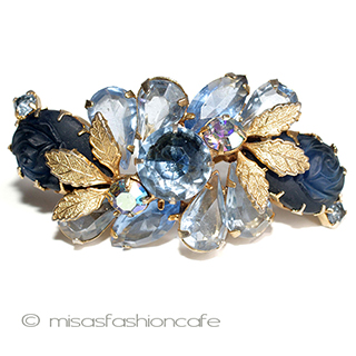 （画像用） Ｊｕｌｉａｎａ　ブローチ ネイビーローズガラス