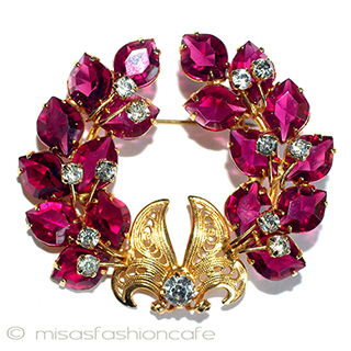 （画像用） オーストリア製ブローチ クリスタルのリース